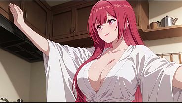 Anak Tiri Pulang Lebih Awal, Ngeliat Istri Bapak Masak Cuma Pakai Jubah Tipis. Kureha Enomoto Cosplay Mesum (buatan Ai).